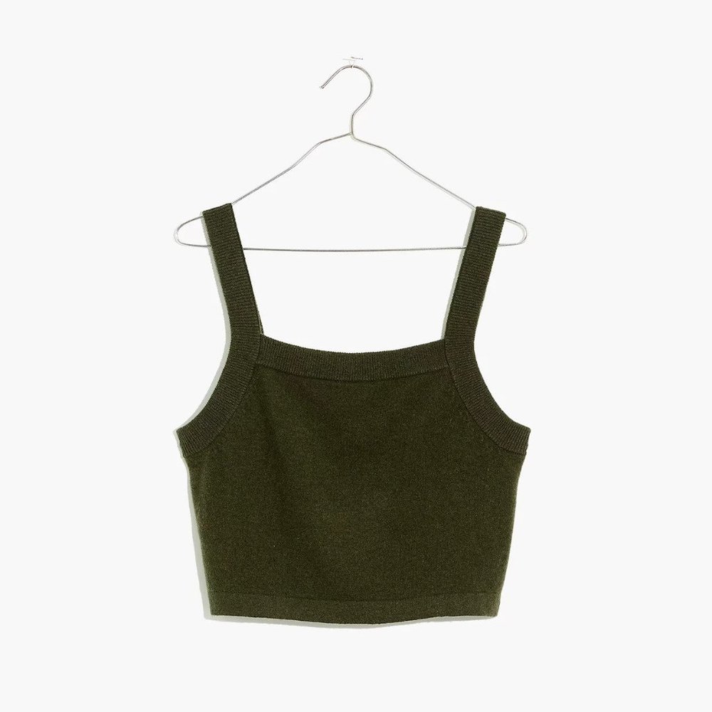 [NWT] Madewell Cashmere Crop Tank in Green